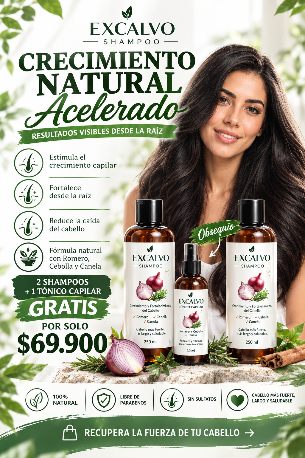 Shampoo Crecimiento Natural Excalvo