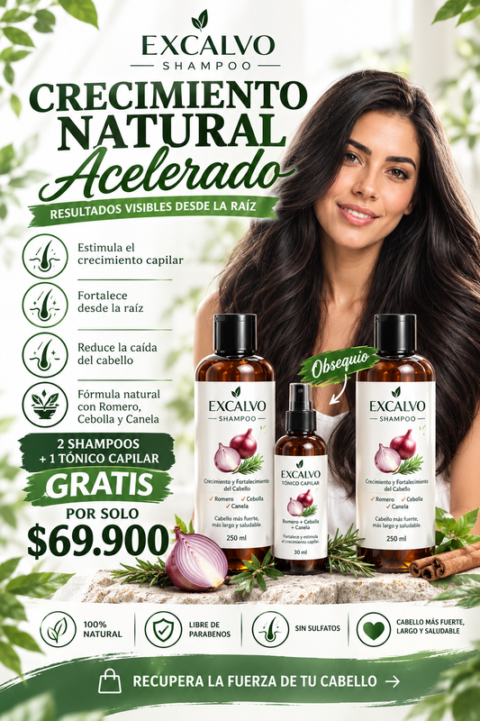 Shampoo Crecimiento Natural Excalvo